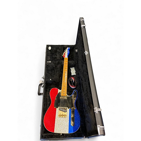Used Fender BUCK OWENS TELECASTER RED, SILVER, AND BLUE SPARKLE Solid Body Electric Guitar