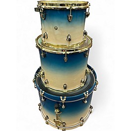 Used SJC Drums 3 Piece Custom Tour Series Ocean Blue Burst Drum Kit