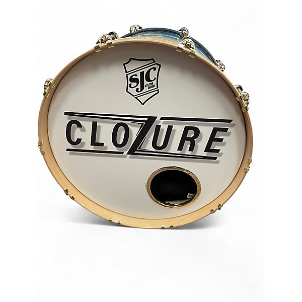 Used SJC Drums 3 Piece Custom Tour Series Ocean Blue Burst Drum Kit