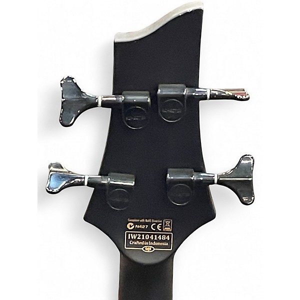 Used Schecter Guitar Research STILETTO 4 STEALTH Black Electric Bass Guitar