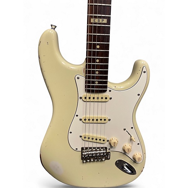 Used 2000s ESP Vintage Plus Olympic White Solid Body Electric Guitar