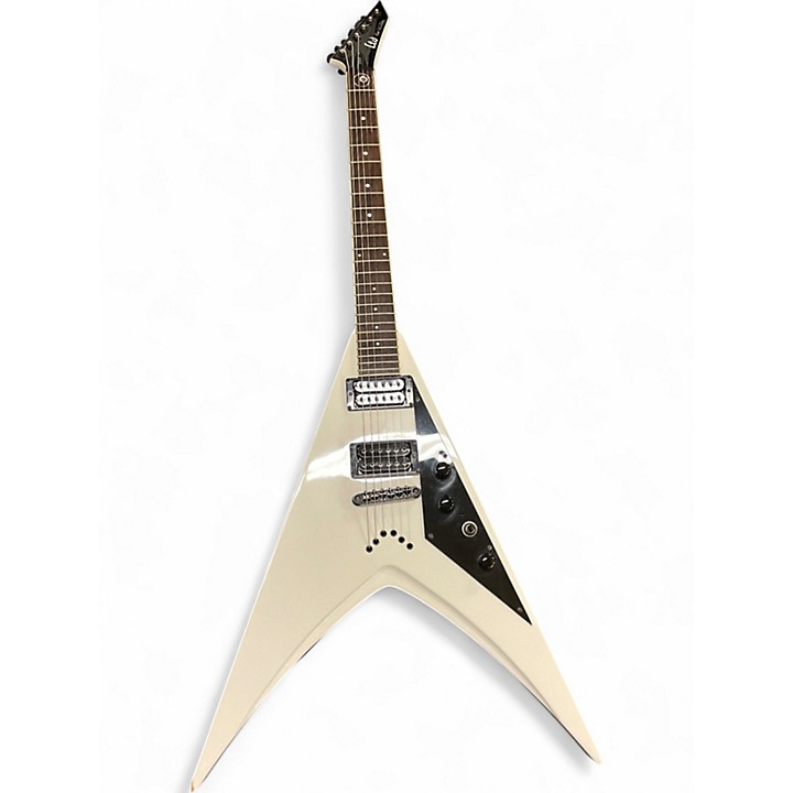 Used ESP LTD DV8R Dave Mustaine Signature White Solid Body