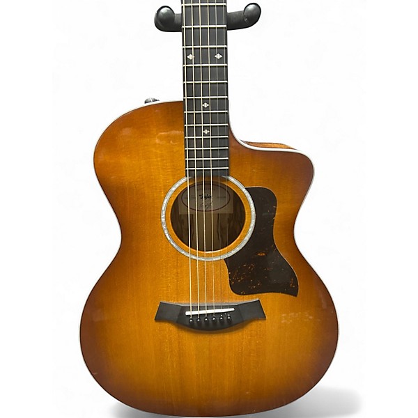 Used Taylor 214CE Deluxe SUNSET EDGEBURST Acoustic Electric Guitar