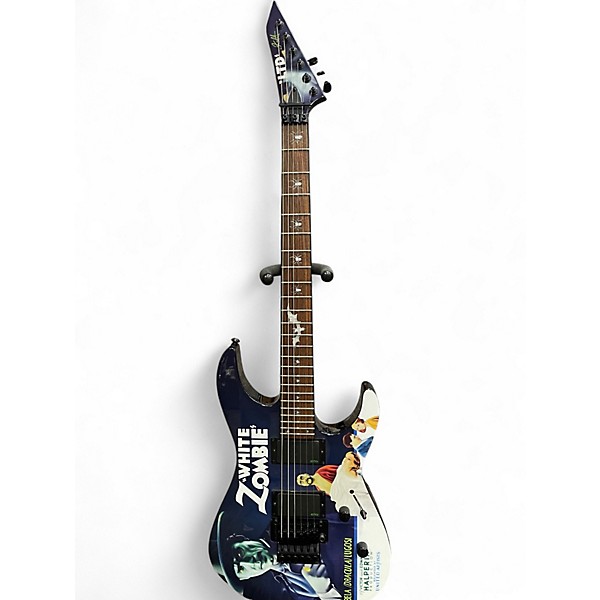 Used ESP        Used ESP LTD Kirk Hammett Signature White Zombie Custom Graphic Solid Body Electric Guitar