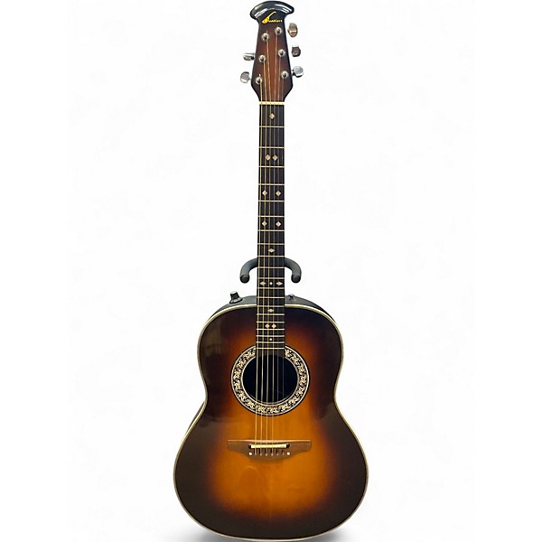 Used 1980s Ovation 1612 Custom Balladeer 3 Color Sunburst Acoustic Electric Guitar