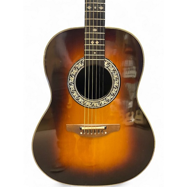 Used 1980s Ovation 1612 Custom Balladeer 3 Color Sunburst Acoustic Electric Guitar