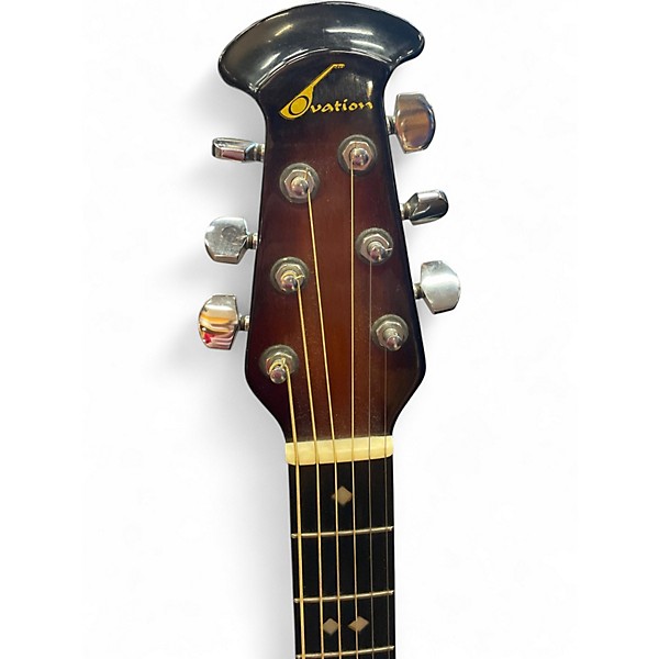 Used 1980s Ovation 1612 Custom Balladeer 3 Color Sunburst Acoustic Electric Guitar