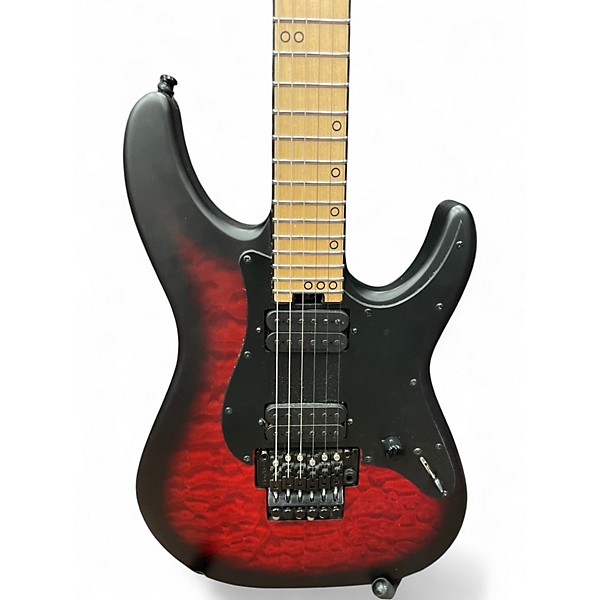 Used Schecter Guitar Research Miles Dimitri BAKER RED BURST Solid Body Electric Guitar