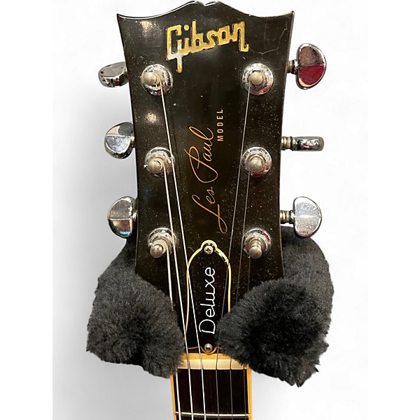 Vintage 1980 Gibson Les Paul Deluxe Black Solid Body Electric Guitar