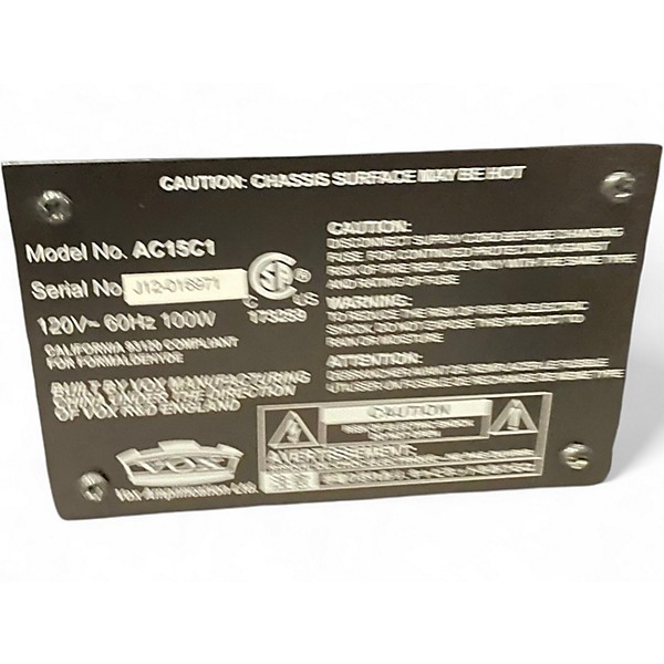 Used VOX AC15C1 Custom AC15 1x12 Tube Guitar Combo Amp