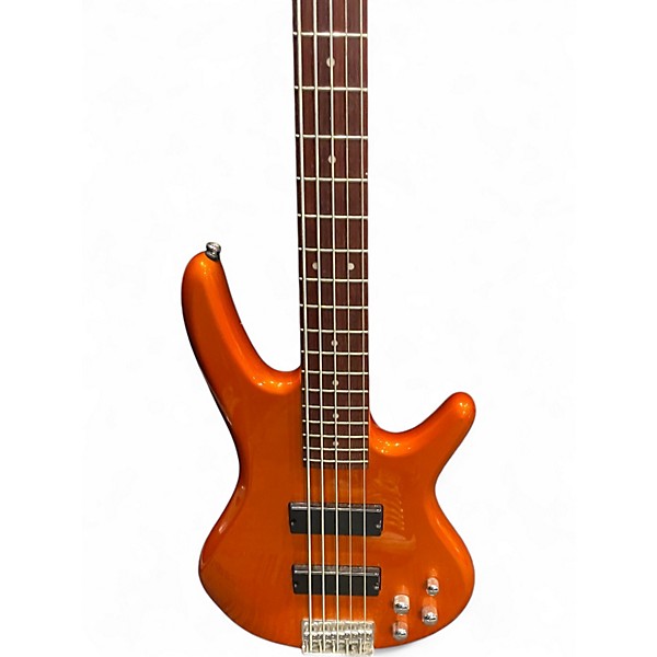 Used Ibanez GSR205 5 String Orange Electric Bass Guitar