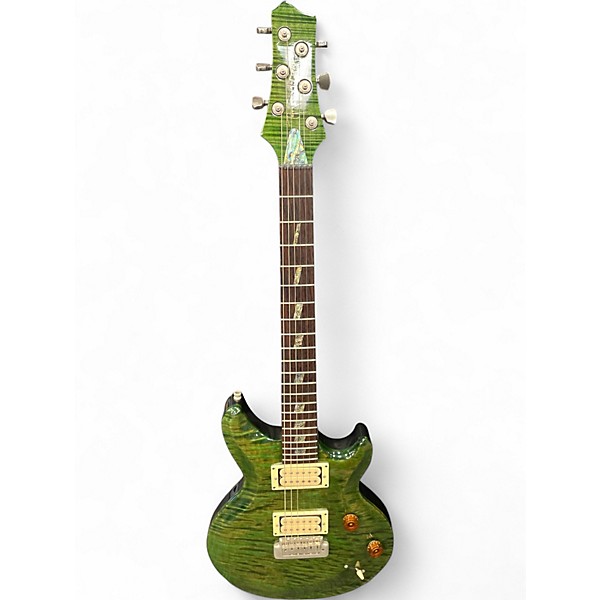 Vintage 1990s Terry Mcinturff Glory Quilted Green Solid Body Electric Guitar