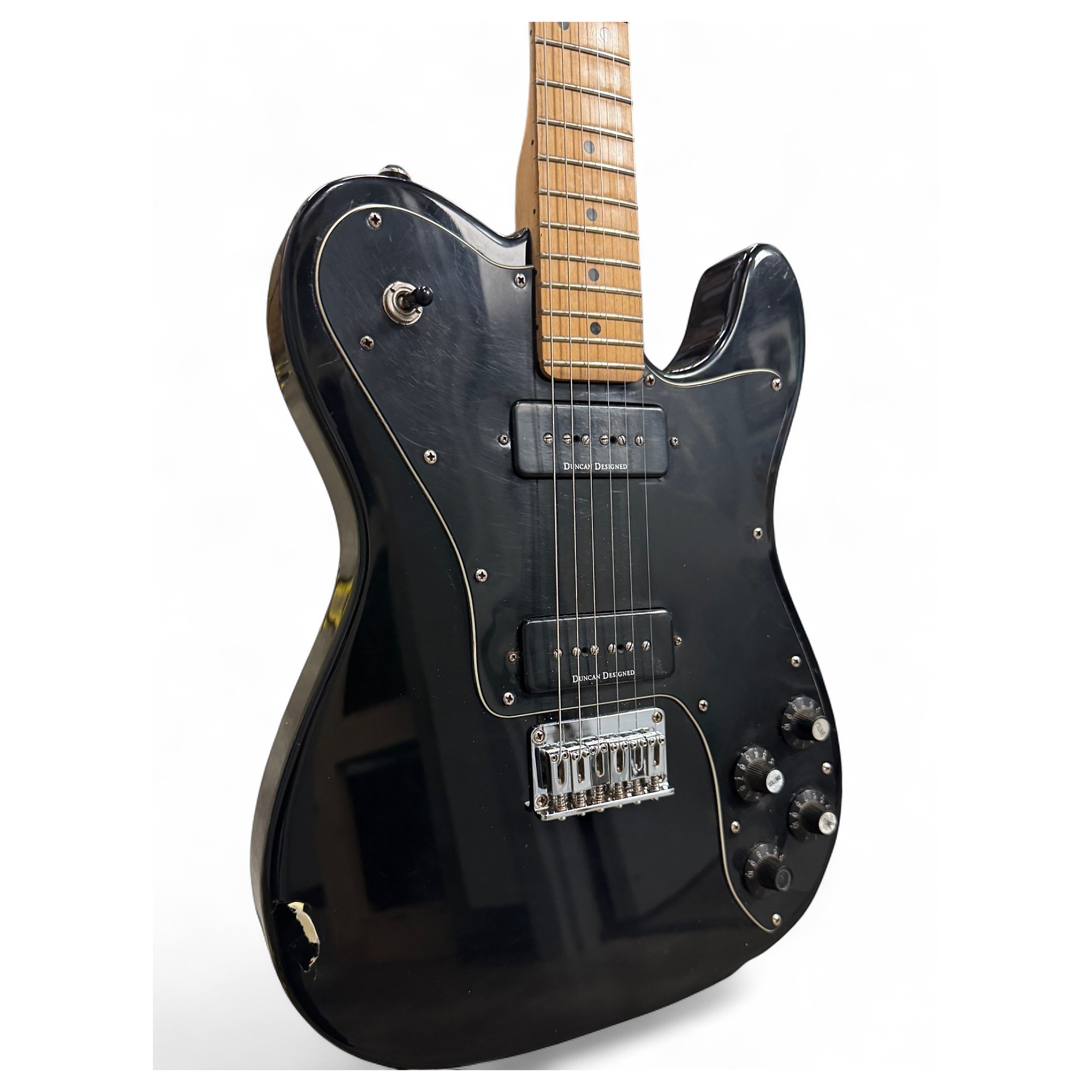Used Squier Telecaster Custom Black Solid Body Electric