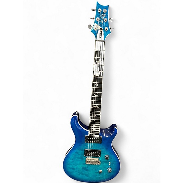 Used PRS SE Custom 24 08 4003 Quilt Package Lake Placid Blue Solid Body Electric Guitar