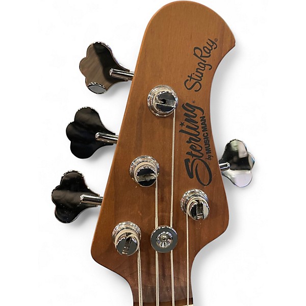 Used Sterling by Music Man Ray34 blue sparkle Electric Bass Guitar