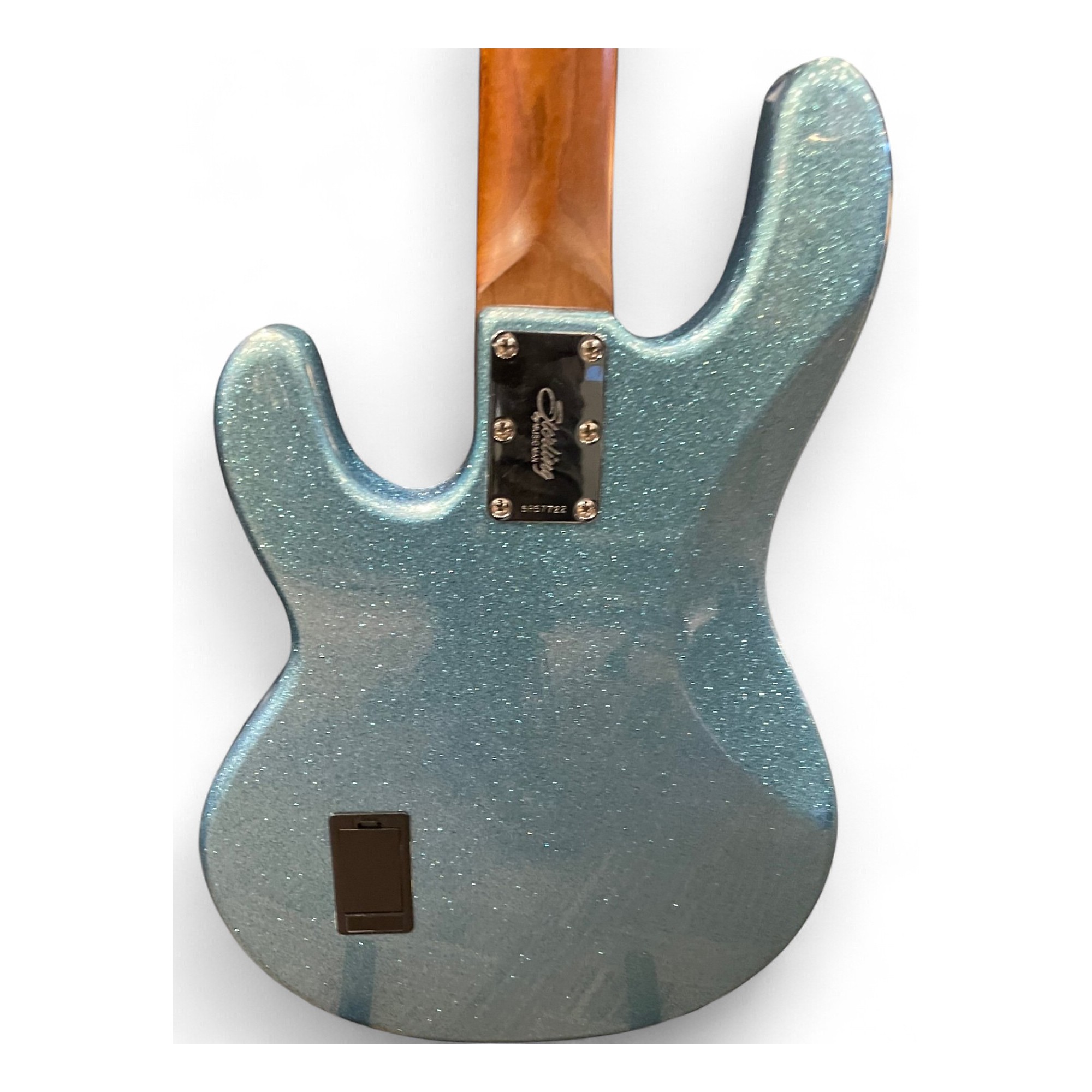 Used Sterling by Music Man Ray34 blue sparkle Electric Bass Guitar