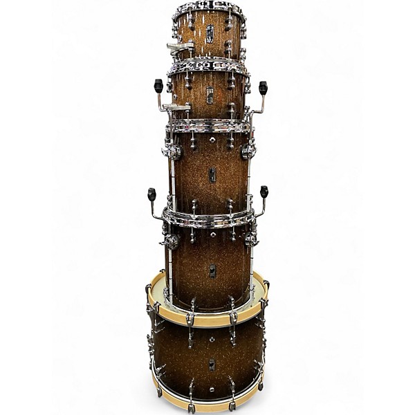 Used Mapex 5 Piece Black Panther Labs Cherry Bomb Golden Sparkle Burst Drum Kit