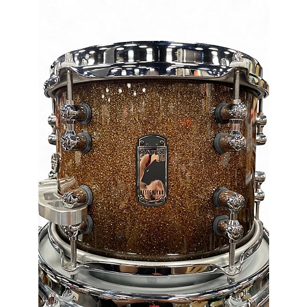 Used Mapex 5 Piece Black Panther Labs Cherry Bomb Golden Sparkle Burst Drum Kit
