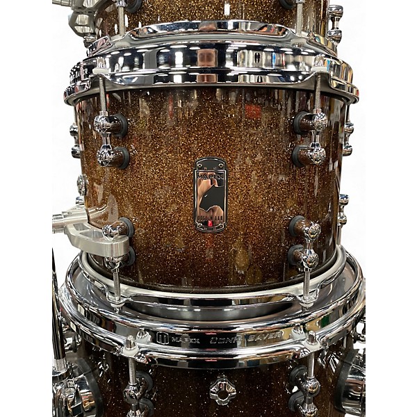 Used Mapex 5 Piece Black Panther Labs Cherry Bomb Golden Sparkle Burst Drum Kit