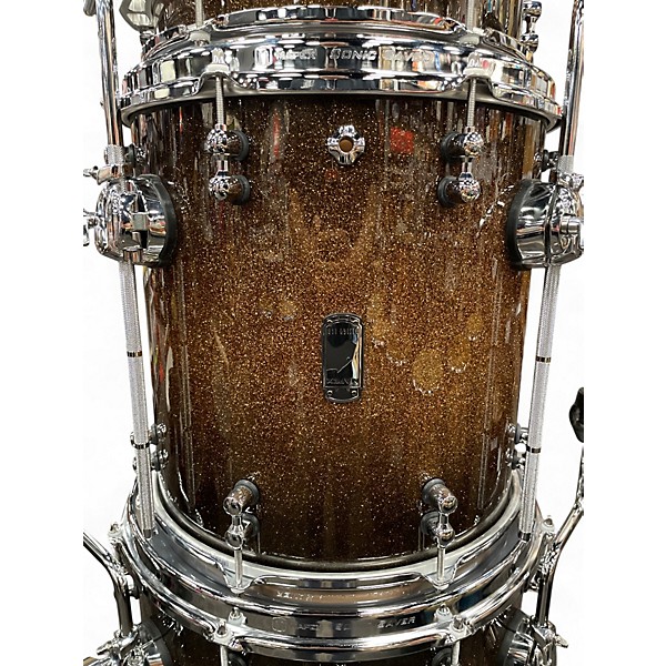Used Mapex 5 Piece Black Panther Labs Cherry Bomb Golden Sparkle Burst Drum Kit