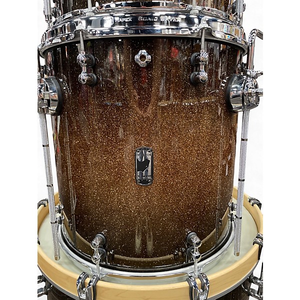 Used Mapex 5 Piece Black Panther Labs Cherry Bomb Golden Sparkle Burst Drum Kit
