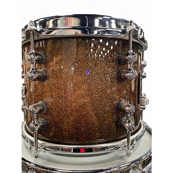 Used Mapex 5 Piece Black Panther Labs Cherry Bomb Golden Sparkle Burst Drum Kit