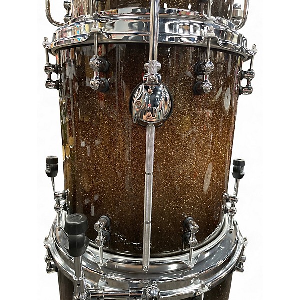 Used Mapex 5 Piece Black Panther Labs Cherry Bomb Golden Sparkle Burst Drum Kit