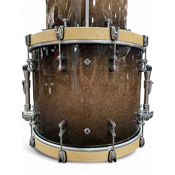 Used Mapex 5 Piece Black Panther Labs Cherry Bomb Golden Sparkle Burst Drum Kit