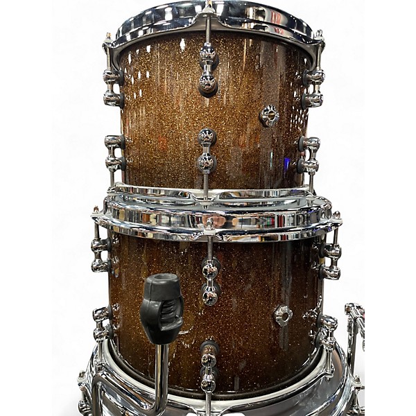 Used Mapex 5 Piece Black Panther Labs Cherry Bomb Golden Sparkle Burst Drum Kit