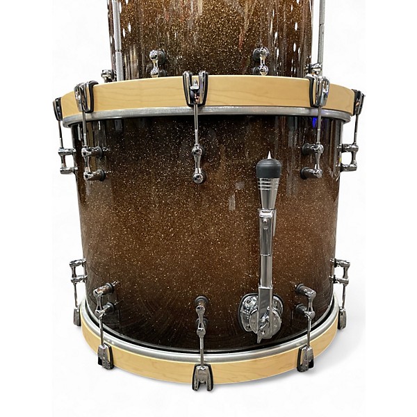 Used Mapex 5 Piece Black Panther Labs Cherry Bomb Golden Sparkle Burst Drum Kit