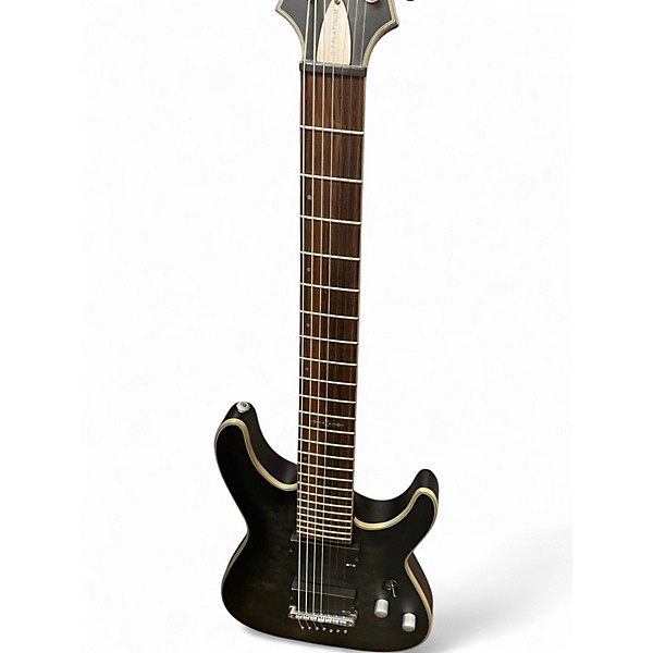 Used Schecter Guitar Research C7 platinum Black Solid Body Electric Guitar