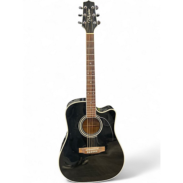 Used Takamine EF341C Black Acoustic Electric Guitar