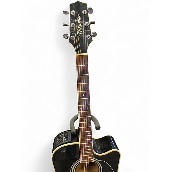 Used Takamine EF341C Black Acoustic Electric Guitar