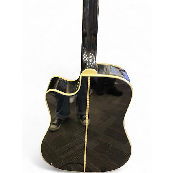 Used Takamine EF341C Black Acoustic Electric Guitar