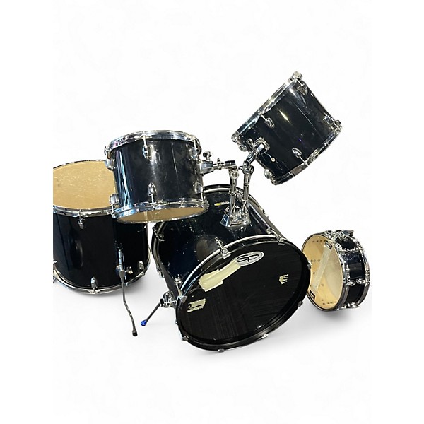 Used Sp 5 Piece 5 Piece Set bLACK Drum Kit