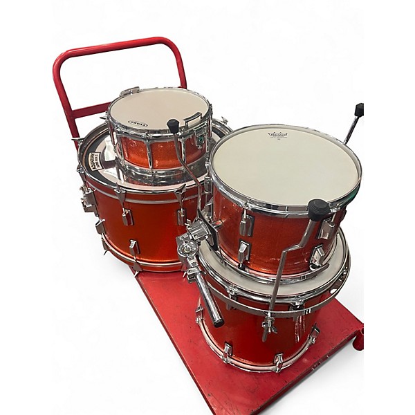 Used Pearl 4 Piece Export Metallic Orange Drum Kit