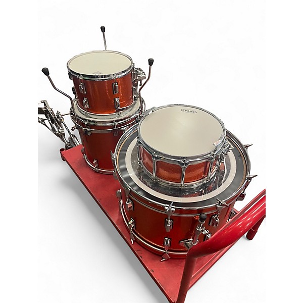 Used Pearl 4 Piece Export Metallic Orange Drum Kit