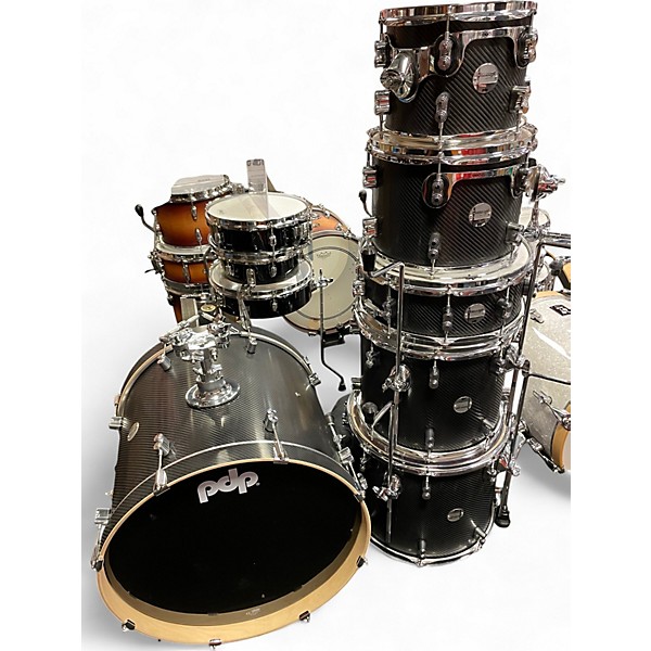 Used PDP by DW 6 Piece Concept Series CARBON FIBER Drum Kit
