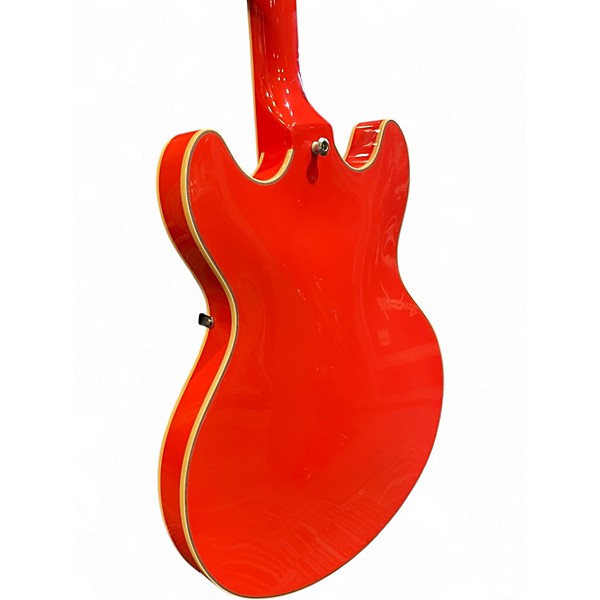 Used D'Angelico Premier Series DC Orange Hollow Body Electric Guitar