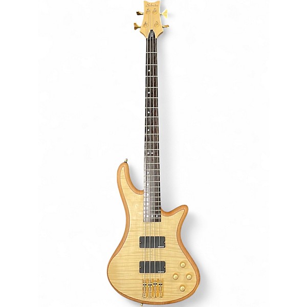 Used Schecter Guitar Research Stiletto Custom 4 String Natural Electric Bass Guitar