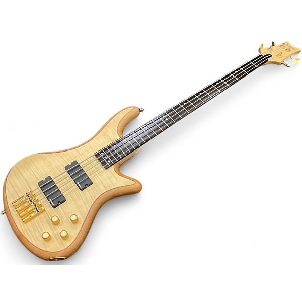 Used Schecter Guitar Research Stiletto Custom 4 String Natural Electric Bass Guitar