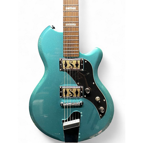 Used Supro Westbury Island Series Turquoise Metallic Solid Body Electric Guitar