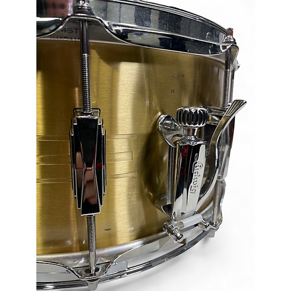 Used Ludwig 14X7 BRASS HEIRLOOM SNARE BRASS Drum