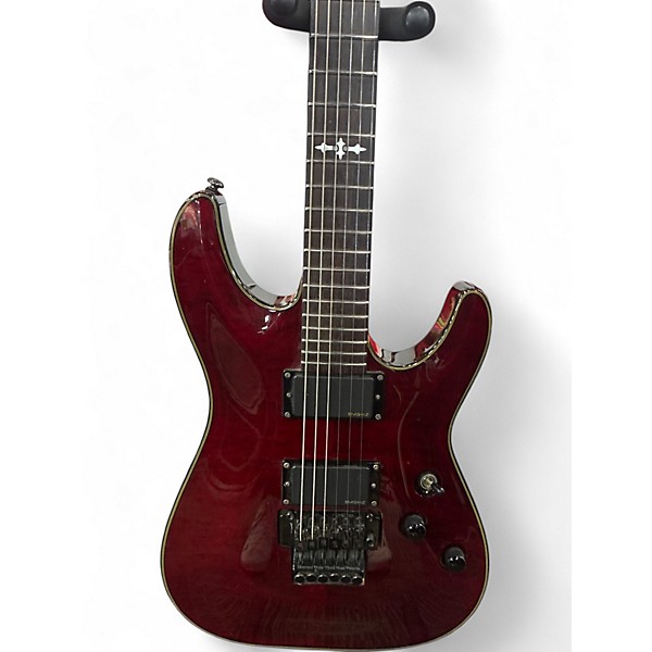 Used Schecter Guitar Research Diamond Series Crimson Red Trans