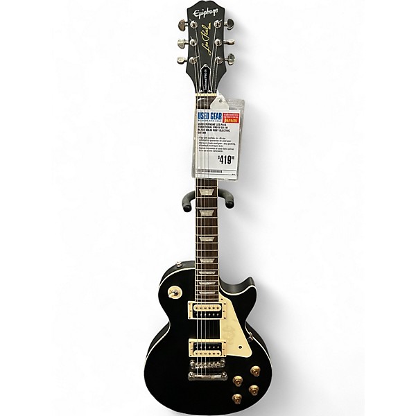 Used Epiphone Les Paul Traditional Pro IV Satin Black Solid Body Electric Guitar