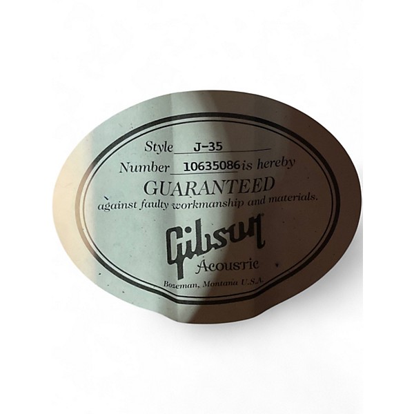 Used Gibson J35 Natural Acoustic Electric Guitar