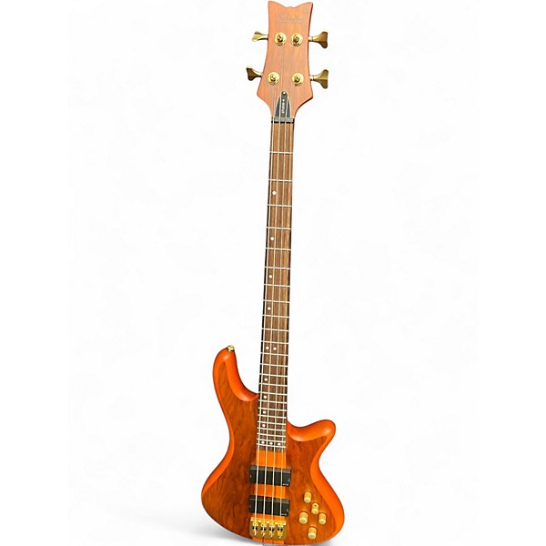 Used Schecter Guitar Research STILETTO STUDIO-4 ORANGE NATURAL Electric Bass Guitar