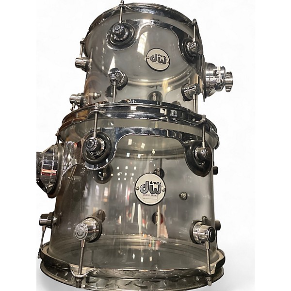 Used DW 5 Piece Design Series Acrylic Clear Drum Kit