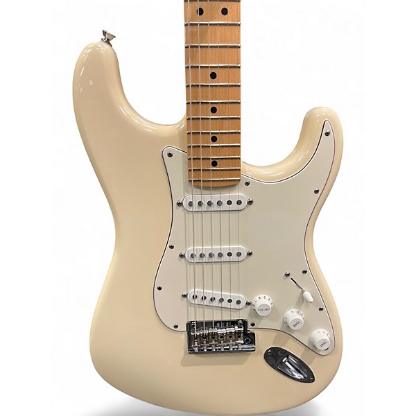 Used Fender American Standard Stratocaster Cream Solid Body Electric Guitar