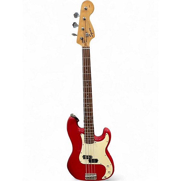 Used Squier P bass Red Electric Bass Guitar Red | Guitar Center